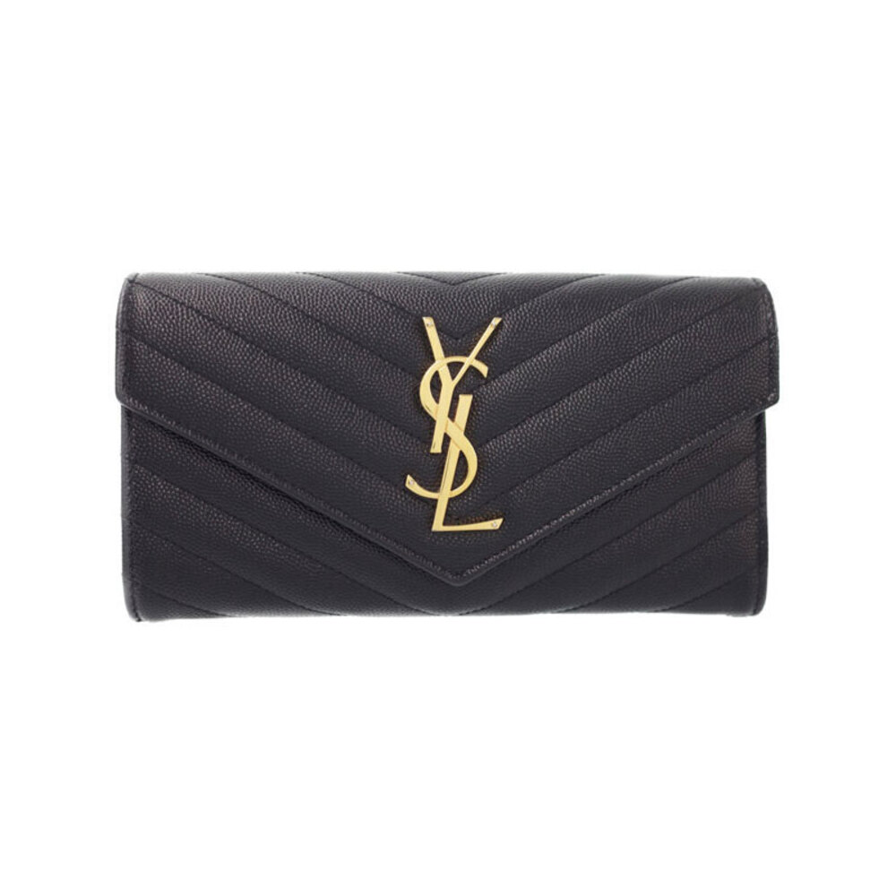 SAINT LAURENT Paris Monogram Flap Wallet Bi fold Long